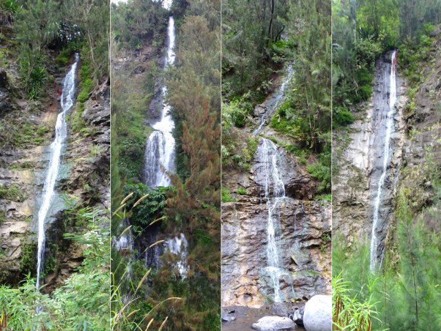 On rencontre une demi-douzaine de fines cascades terminant leur course dans la rivière