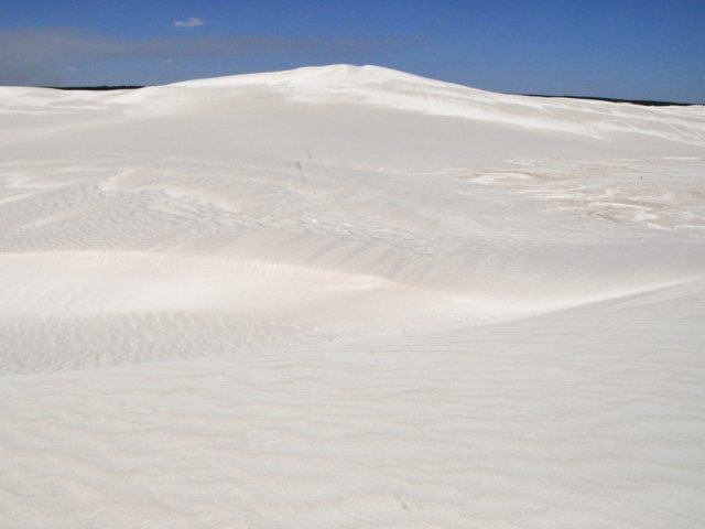 Le plus difficile est de monter au sommet des dunes de sable très fin