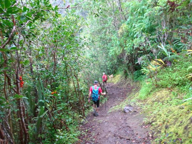 La descente, parfois glissante par endroits