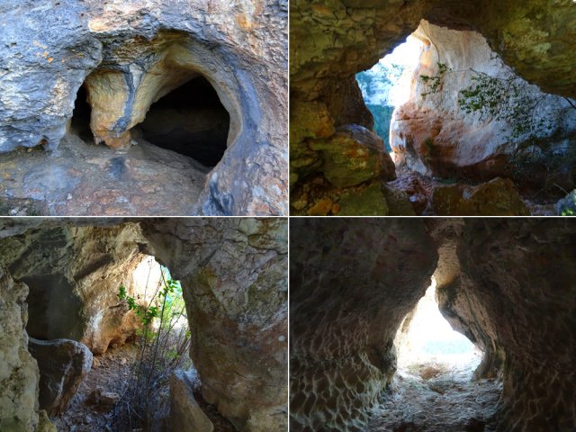 Quelques autres grottes le long du sentier en bordure de falaise