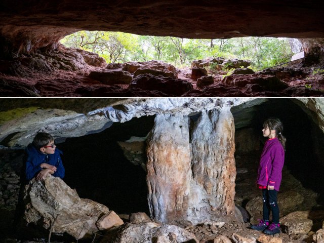Une imposante grotte avec concrétions sur le chemin de la rivière