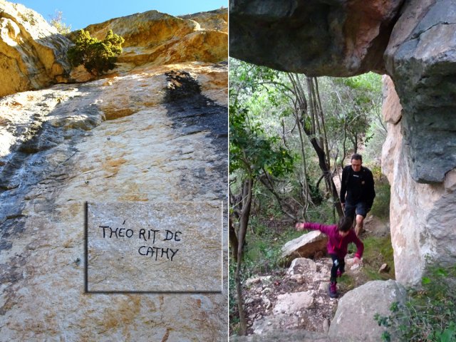 Impressionnants spots d'escalade et agréable sentier au pied des falaises