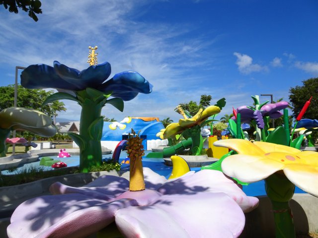 La zone la plus colorée du parc pour des jeux aquatiques