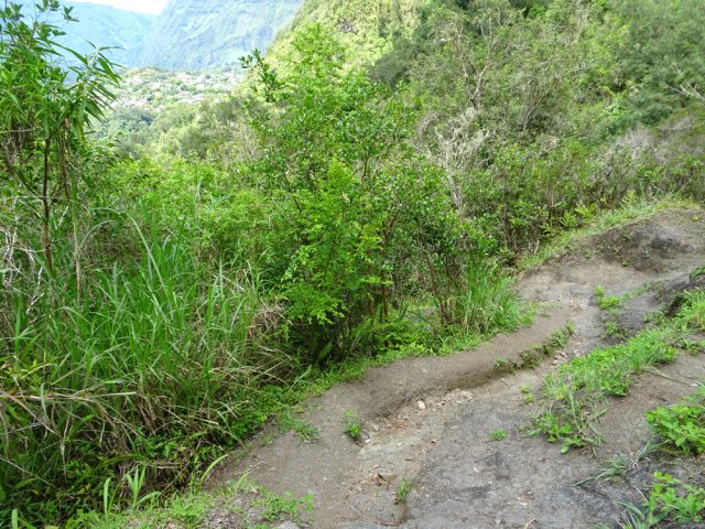 La montée, assez raide par endroits, comporte de multiples lacets