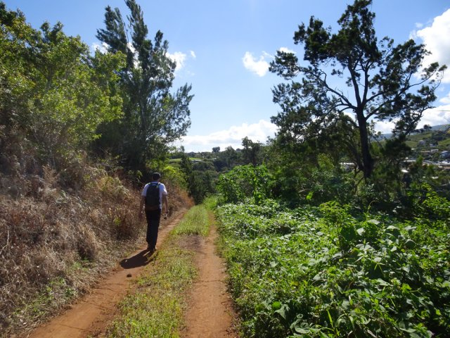 On aperçoit déjà les habitations de Piton des Goyaves