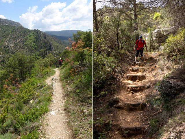 Le sentier de descente comporte peu de difficultés