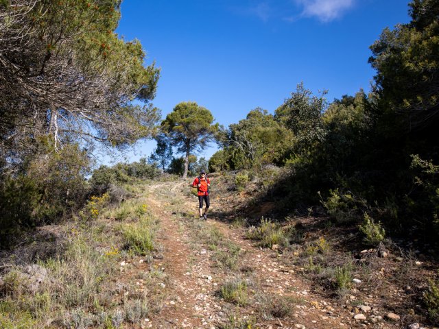 Plus loin, la pente s'accentue sur un sol couvert de galets