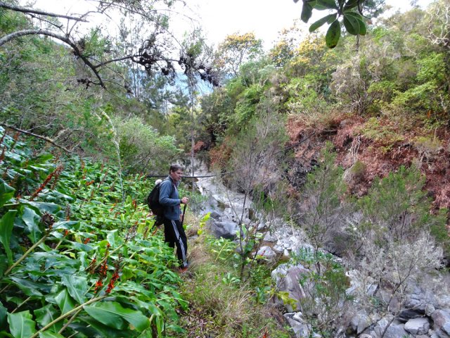 La fin du sentier longe et domine le bras