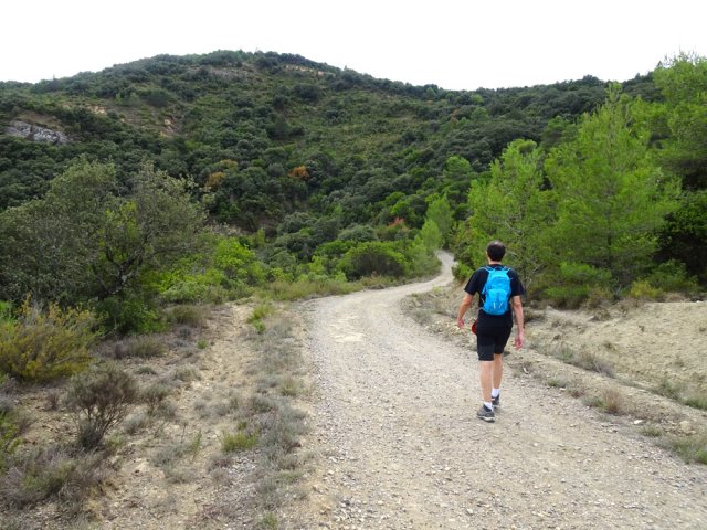 Détour de la piste pour franchir un ruisseau à sec