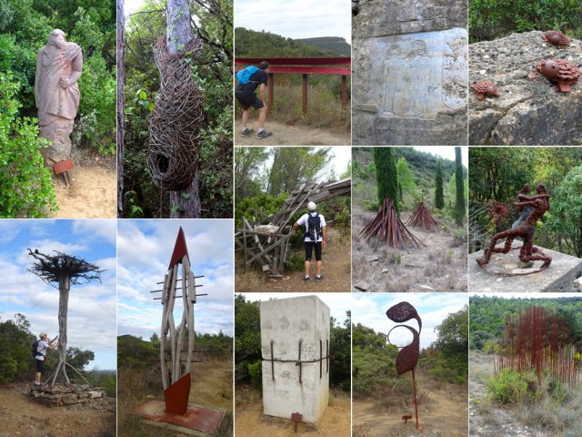 Quelques exemples de sculptures rencontrées le long du sentier