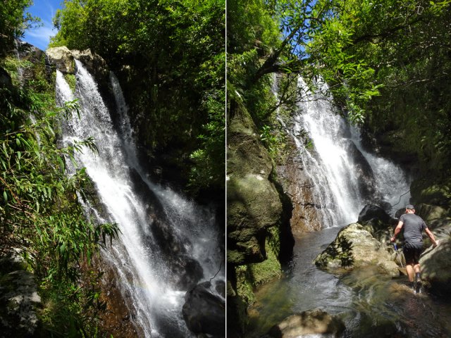 La grande cascade durant la descente et depuis le pied