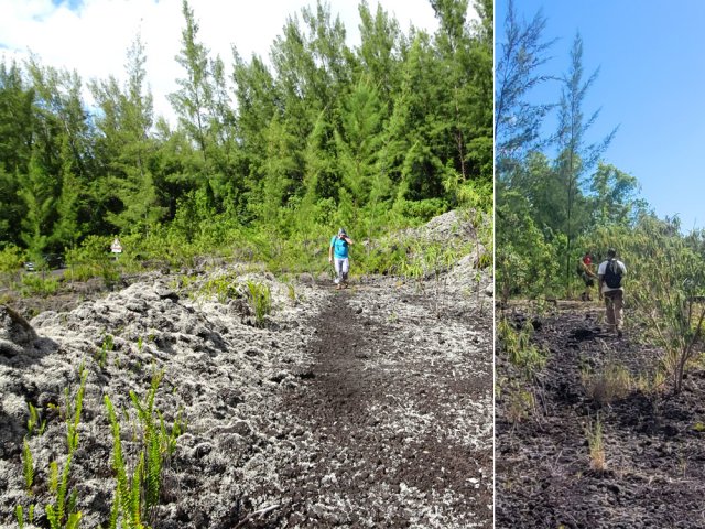 Emprunter la longue piste dans les gratons pour éviter de marcher sur la route