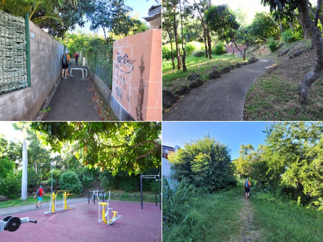 La traversée de Plateau Caillou s'effectue sur un réseau de ruelles étroites...