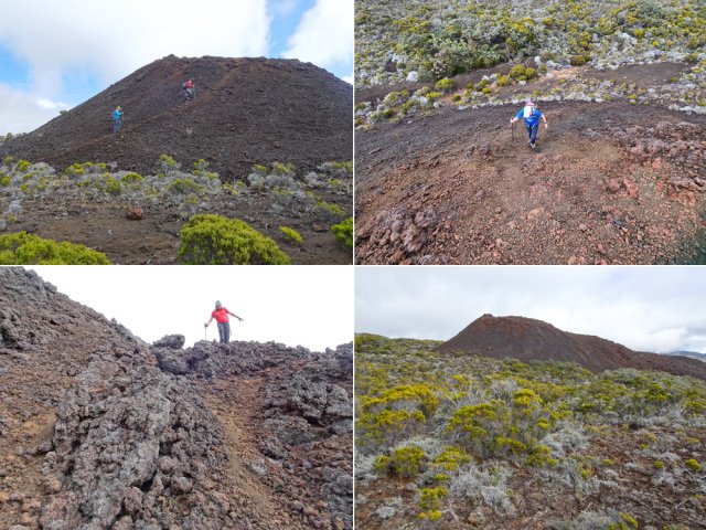 Filer droit vers ce cratère récent qu'on peut escalader facilement