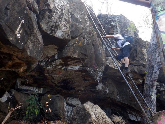 L'échelle permettant de quitter le bassin Malheur