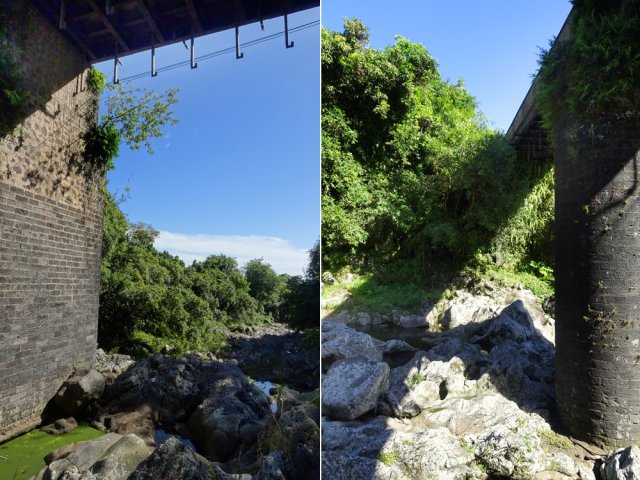 Visite du pont avant d'entamer la remontée de la ravine