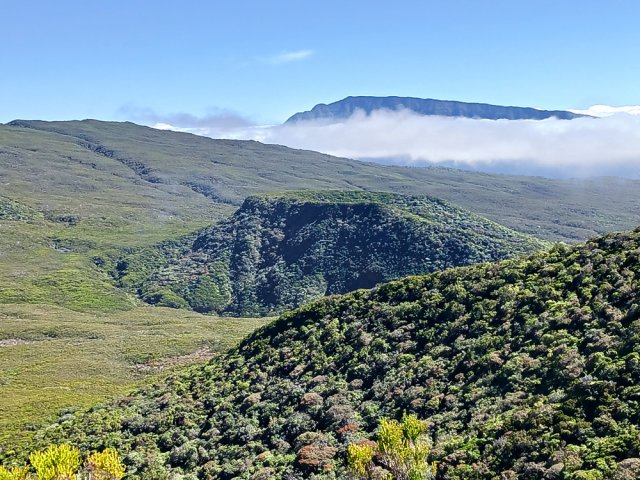 De l'autre côté ce sont des panoramas sur la Plaine des Cafres et le Piton Tortue