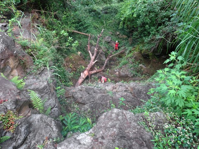 Ce très profond bassin à sec s'escalade presque facilement
