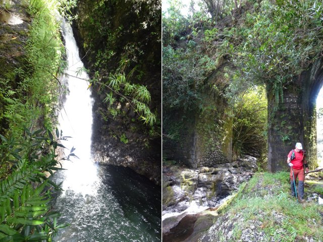 L'impressionnant pont à deux arches qui domine une grande cascade
