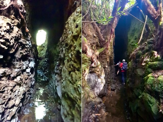 Là, le canal coulait au fond d'une profonde tranchée creusée dans la roche