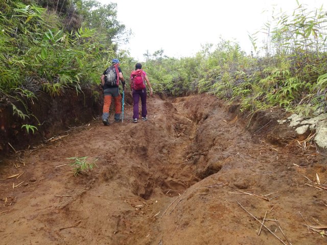 Certaines portions sont cependant bien malmenées par les écoulements d'eau