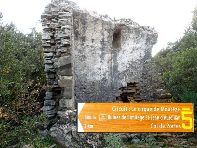 Partir ensuite à gauche en direction des ruines de l'Ermitage St-Jean d'Aureillan