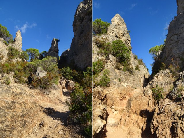 Les sentier est escarpé par endroits mais sans danger