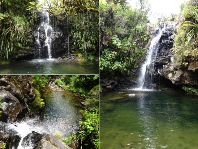 Les trois petites chutes qu'il faudra contourner dans la descente