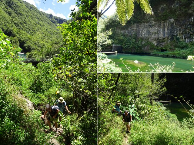 Trouver le petit sentier en rive gauche pour entamer la montée de la Rivière des Marsouins