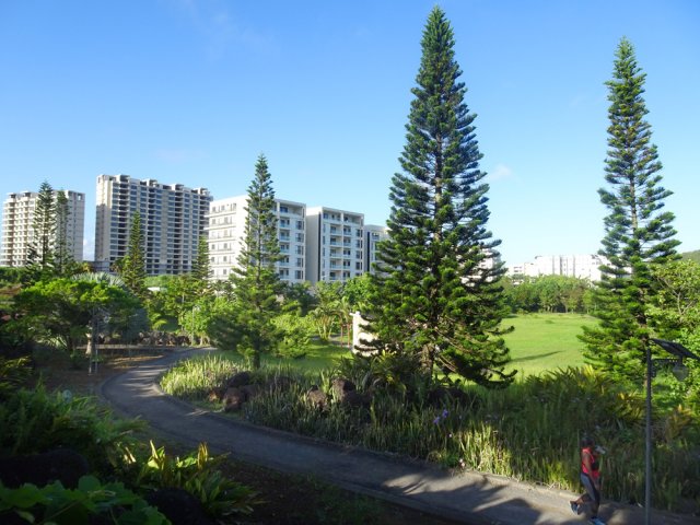 Le parc vu depuis le grand parking officiel