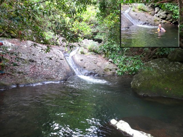 Arrivée au Bassin Gollum, très prisé pour le toboggan et la baignade