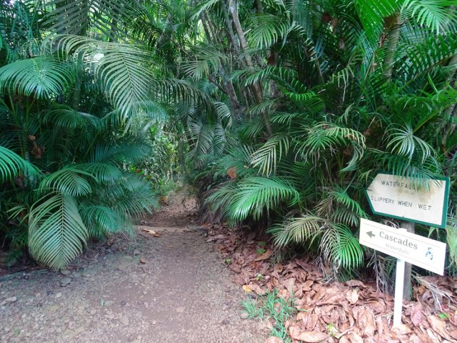 Suivre les flèches pour trouver le sentier vers les cascades