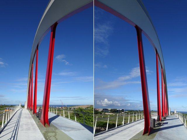 La plus grande arche est rouge