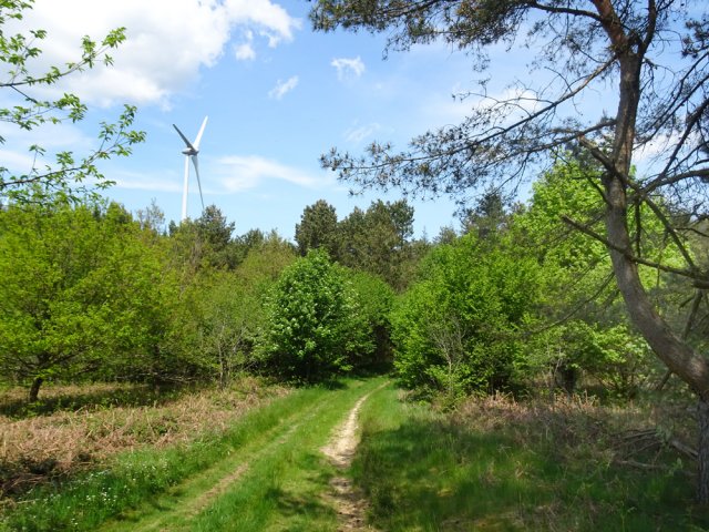 On parvient en vue des très hautes éoliennes