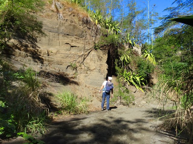 On retrouve les dunes noires de l’Étang-Salé bordant la Ravine Mila