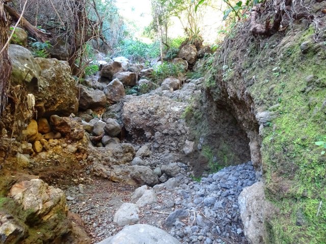 La Ravine de la Petite Chaloupe est assez chaotique