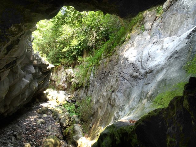 Une grotte en amont du bassin