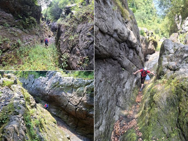 Traversée d'un canyon évité dans la descente