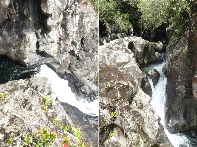 Vues impressionnantes sur les chutes et bassins du Bras des Lianes